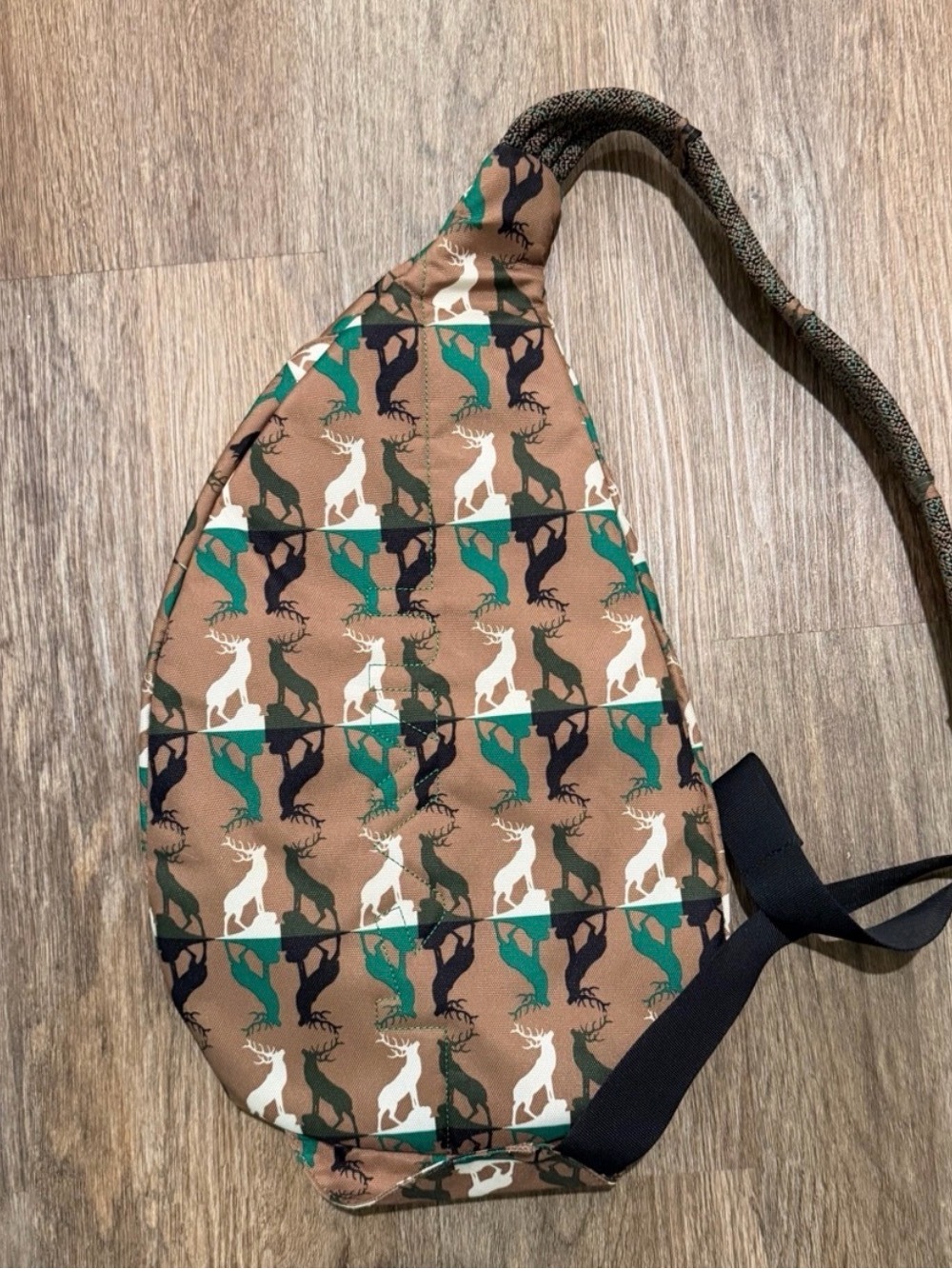 Kavu Brown Camo Sling Bag with Green & Cream Accents - Picture 2 of 2